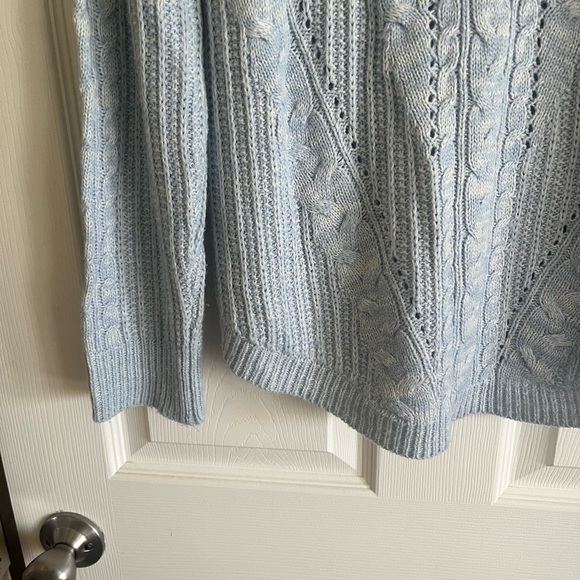 SO Perfect Women's Soft Blue Cable Knit Sweater - Picture 6 of 9